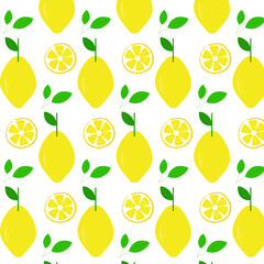 Seamless pattern with lemons