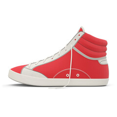 Just place your picture on this Impressive Sneakers Shoes Mockup In Poppy Red Color, and your products will be ready to be advertised.