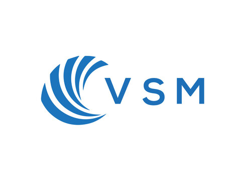 VSM Flat accounting logo design on white background. VSM creative initials Growth graph letter logo concept. VSM business finance logo design.
