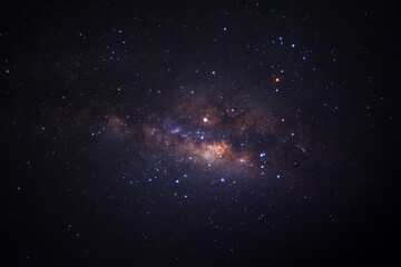 Milky way galaxy with stars and space dust in the universe, Long exposure photograph, with grain. - 517338327