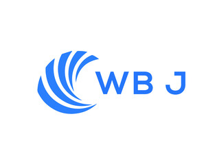 WBJ Flat accounting logo design on white background. WBJ creative initials Growth graph letter logo concept. WBJ business finance logo design.
