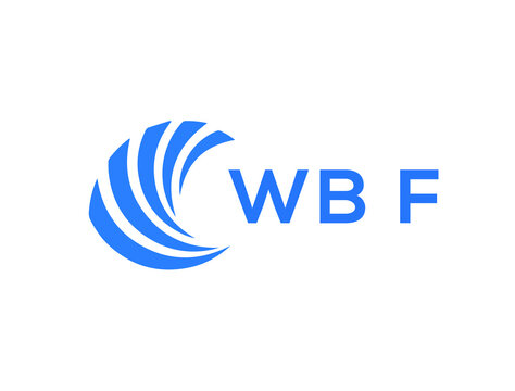 WBF Flat accounting logo design on white background. WBF creative initials Growth graph letter logo concept. WBF business finance logo design.
