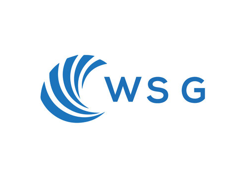 WSG Flat accounting logo design on white background. WSG creative initials Growth graph letter logo concept. WSG business finance logo design.
