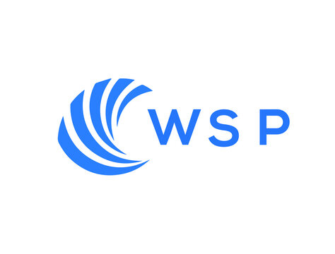 WSP Flat accounting logo design on white background. WSP creative initials Growth graph letter logo concept. WSP business finance logo design.
