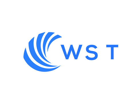 WST Flat accounting logo design on white background. WST creative initials Growth graph letter logo concept. WST business finance logo design.
