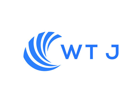 WTJ Flat accounting logo design on white background. WTJ creative initials Growth graph letter logo concept. WTJ business finance logo design.
