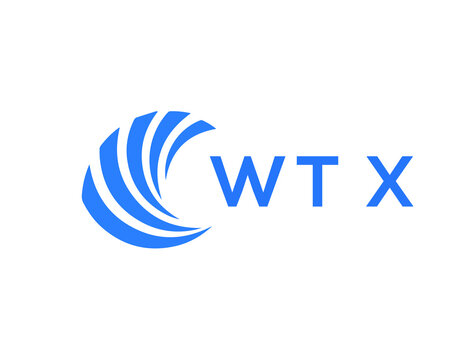 WTX Flat accounting logo design on white background. WTX creative initials Growth graph letter logo concept. WTX business finance logo design.
