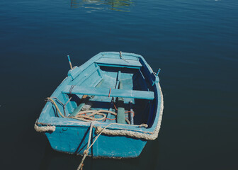 blue fishing boat