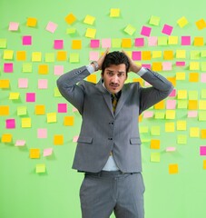 Businessman with many business priorities