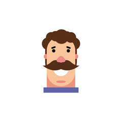 vector illustration of a human face. Male face portrait with beard.