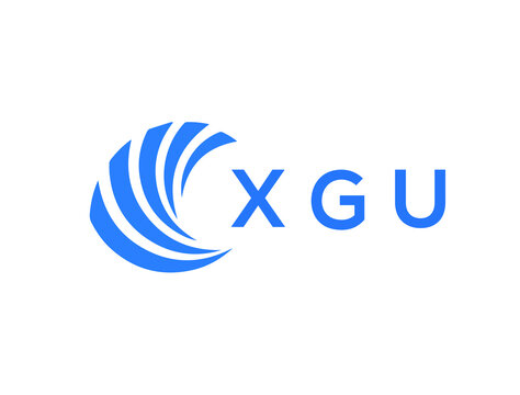 XGU Flat accounting logo design on white background. XGU creative initials Growth graph letter logo concept. XGU business finance logo design.
