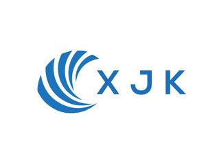 XJK Flat accounting logo design on white background. XJK creative initials Growth graph letter logo concept. XJK business finance logo design.
