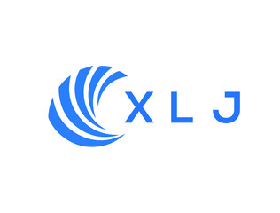 XLJ Flat accounting logo design on white background. XLJ creative initials Growth graph letter logo concept. XLJ business finance logo design.
