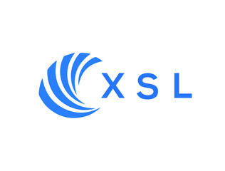 XSL Flat accounting logo design on white background. XSL creative initials Growth graph letter logo concept. XSL business finance logo design.
