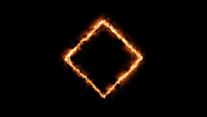 Geometric Minimalistic Background - Shape illustration with fire FX for scifi images and texts