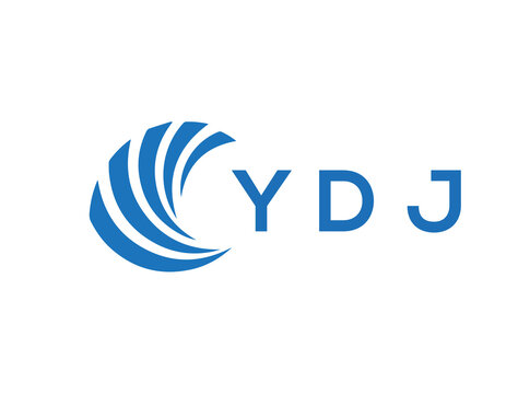 YDJ Flat accounting logo design on white background. YDJ creative initials Growth graph letter logo concept. YDJ business finance logo design.
