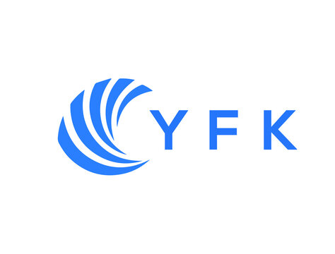 YFK Flat accounting logo design on white background. YFK creative initials Growth graph letter logo concept. YFK business finance logo design.
