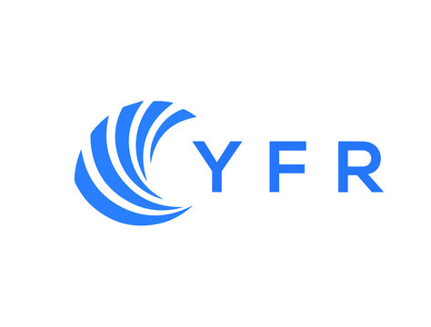 YFR Flat accounting logo design on white background. YFR creative initials Growth graph letter logo concept. YFR business finance logo design.
