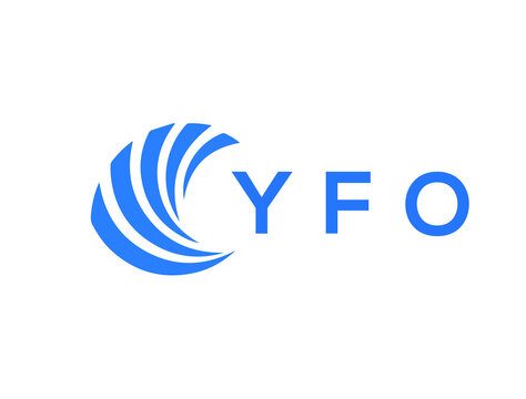 YFO Flat accounting logo design on white background. YFO creative initials Growth graph letter logo concept. YFO business finance logo design.
