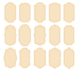 Set of vintage border frame set collection for price tag, business design. Classic decorative banner paper collection product badge sticker emblem. Vector Illustration