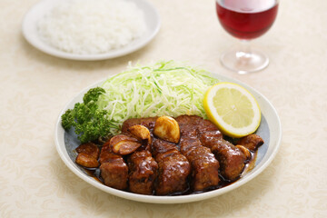 Tonteki, Japanese Yokkaichi style pork loin steak (like a baseball glove)