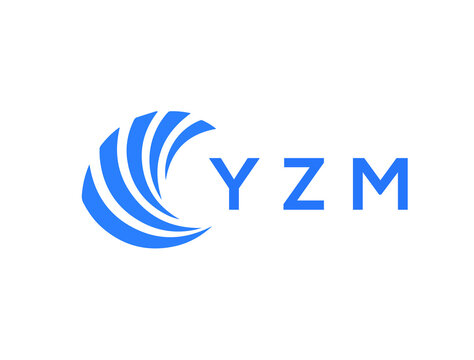YZM Flat accounting logo design on white background. YZM creative initials Growth graph letter logo concept. YZM business finance logo design.

