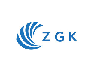 ZGK Flat accounting logo design on white background. ZGK creative initials Growth graph letter logo concept. ZGK business finance logo design.
