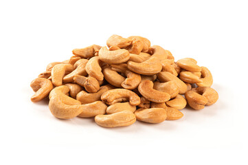 Cashew nuts isolated on white