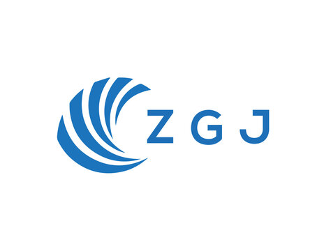 ZGJ Flat accounting logo design on white background. ZGJ creative initials Growth graph letter logo concept. ZGJ business finance logo design.
