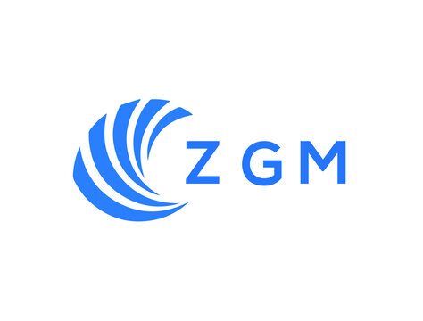 ZGM Flat accounting logo design on white background. ZGM creative initials Growth graph letter logo concept. ZGM business finance logo design.
