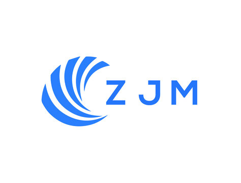 ZJM Flat accounting logo design on white background. ZJM creative initials Growth graph letter logo concept. ZJM business finance logo design.

