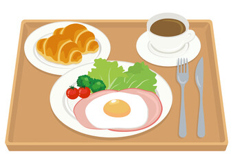 朝食／朝ごはん／洋食／ハムエッグ