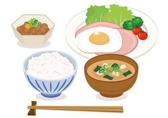 朝ごはん／朝食／目玉焼き