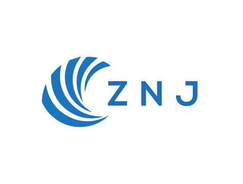 ZNJ Flat accounting logo design on white background. ZNJ creative initials Growth graph letter logo concept. ZNJ business finance logo design.
