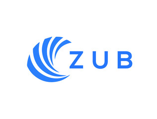 ZUB Flat accounting logo design on white background. ZUB creative initials Growth graph letter logo concept. ZUB business finance logo design.
