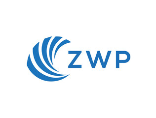 ZWP Flat accounting logo design on white background. ZWP creative initials Growth graph letter logo concept. ZWP business finance logo design.
