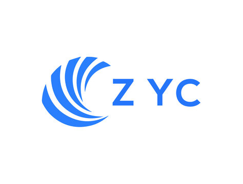 ZYC Flat accounting logo design on white background. ZYC creative initials Growth graph letter logo concept. ZYC business finance logo design.
