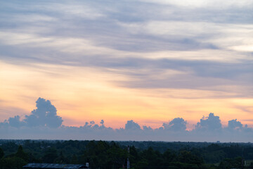 Colorful clouds and blue sky with the sunset for nature textured background