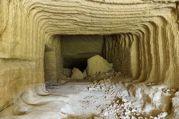 natural shell rock mine for construction, abandoned facility