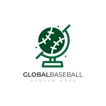 Baseball as a globe vector logo design.