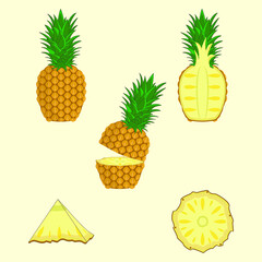 set of pineapple