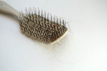 a lot of hair on the comb that fell out