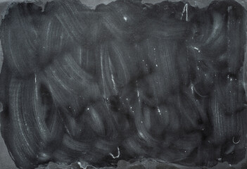 wet white chalk wipe marks on black foil background, dirty school board, school enrollment concept...