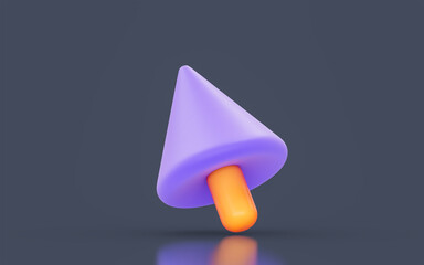 mouse cursor sign minimalistic look on dark background 3d render concept for click select aim mark