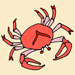 Sea crab sandy beach cartoon vector image