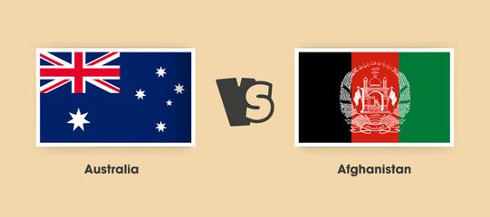 Obraz na płótnie Canvas Australia vs Afghanistan flags placed side by side. Creative stylish national flags of Australia and Afghanistan with background