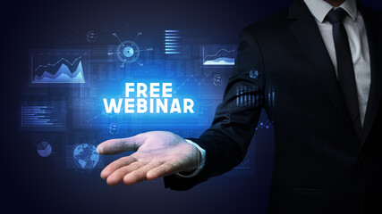 Hand of Businessman holding motivational message