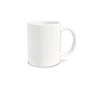 White ceramic mug.