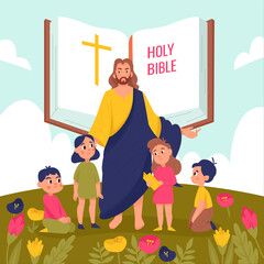 Jesus And Kids Background