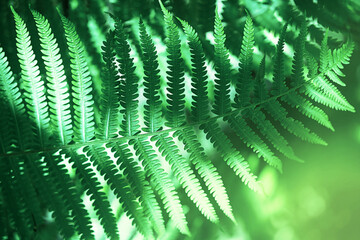 Fern leaves background. Green jungle leaves natural pattern.